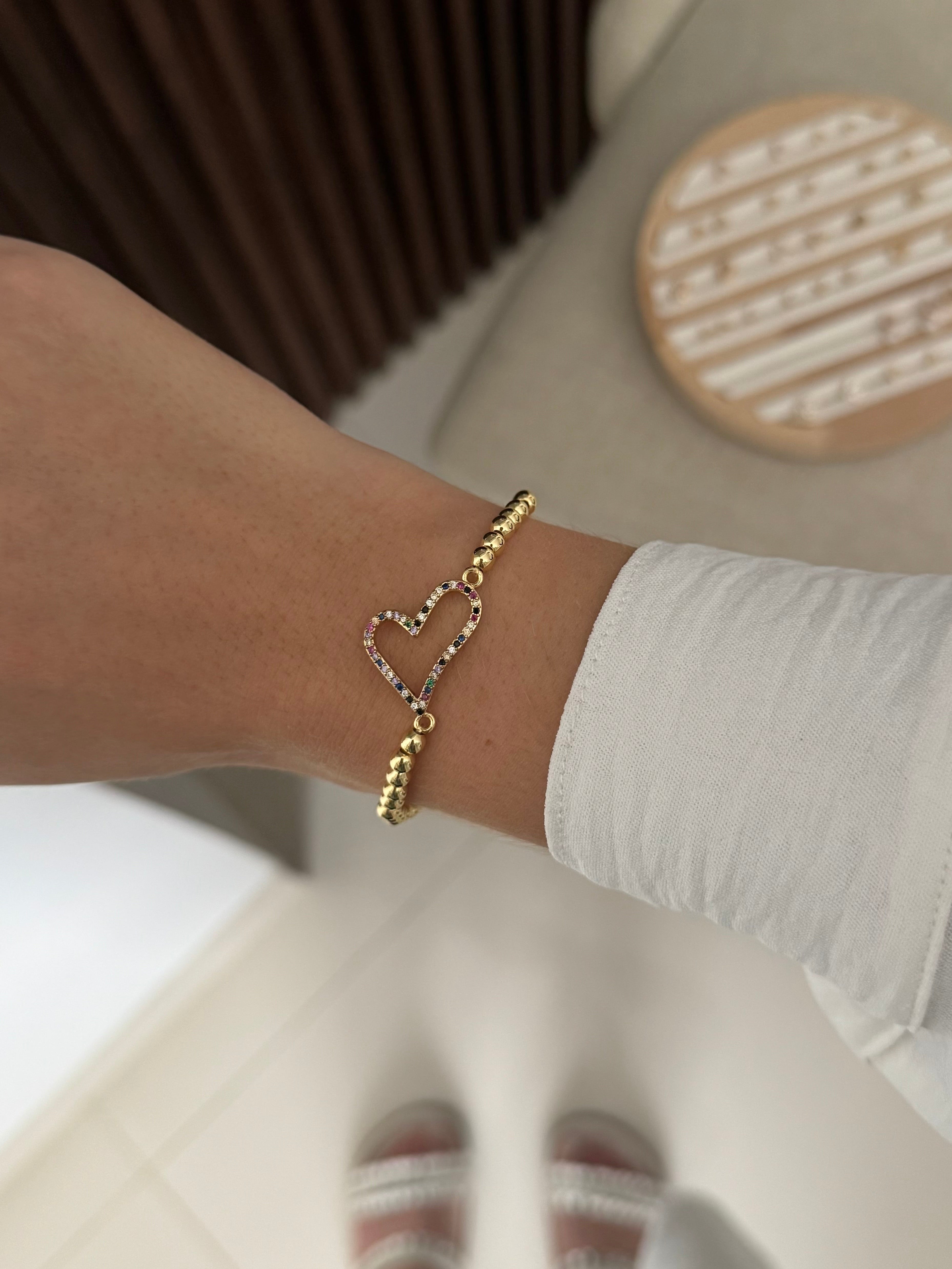 Pulsera corazón multicolores