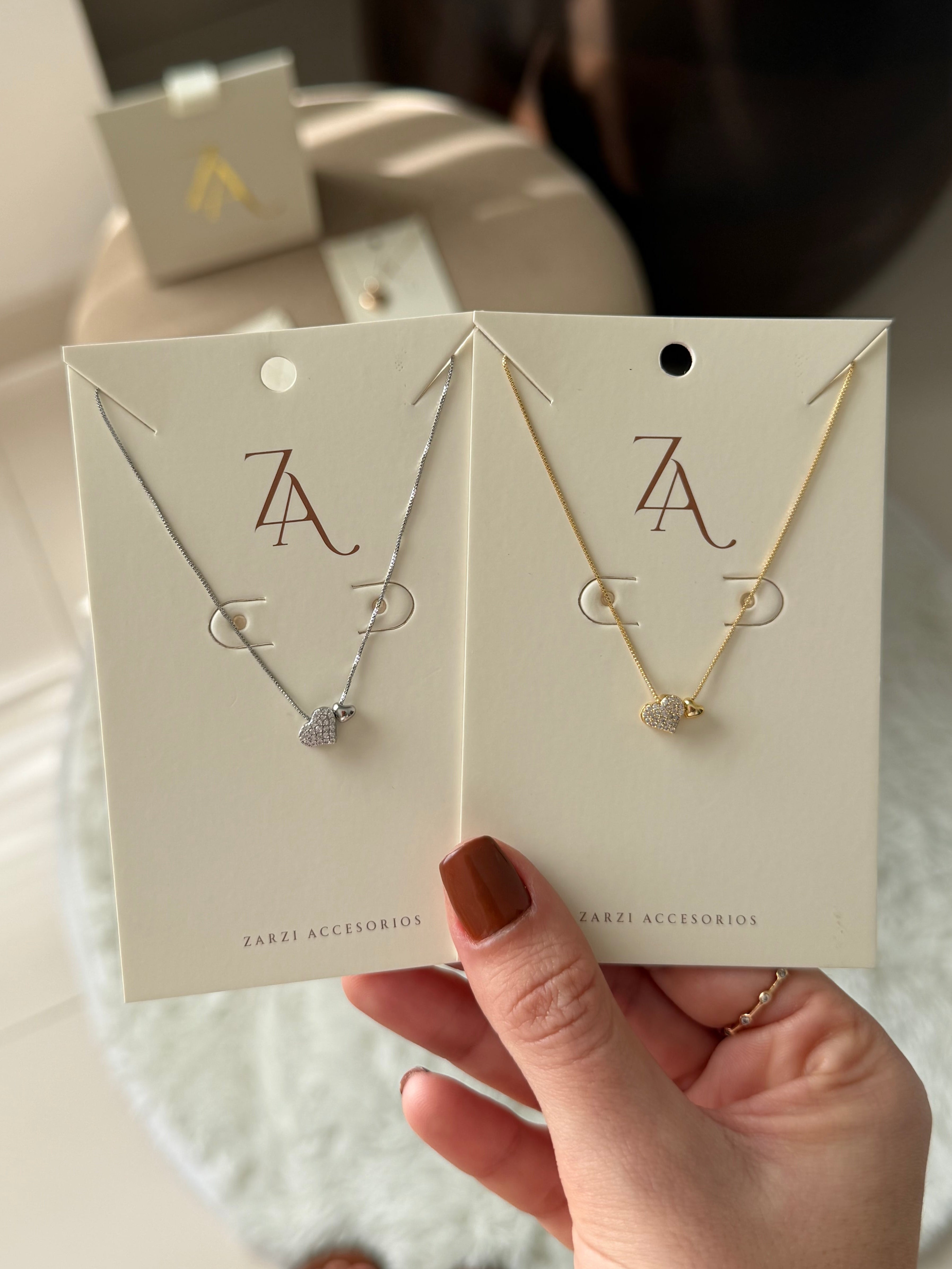 Cadenita doble corazoncitos (DISPONIBLE DORADA)