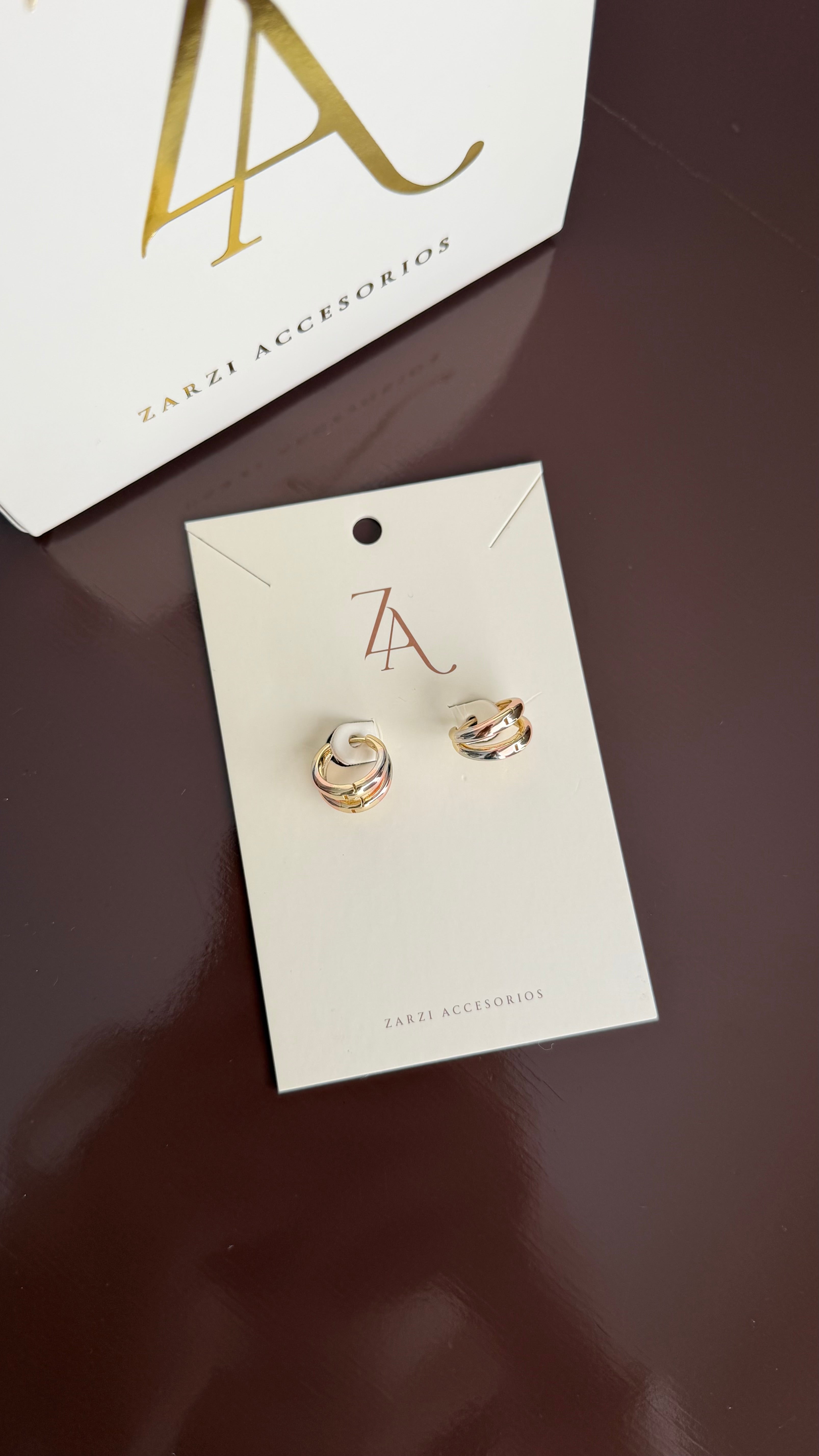 Argollas con los 3 colores